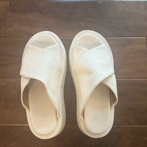 Marsell White Leather Slide Sandals made in Italy size 37